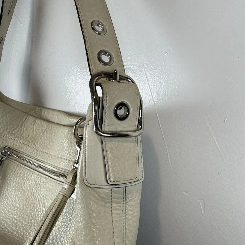 Coach East West Legacy Duffle Hobo Shoulder Bag Bone Pebble